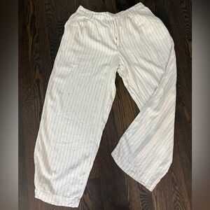 Striped Cream Linen Pants